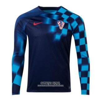 Camiseta Croacia Segunda Manga Larga 2022