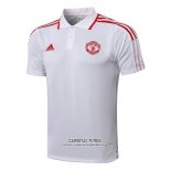 Camiseta Polo del Manchester United 2021/2022 Blanco y Rojo