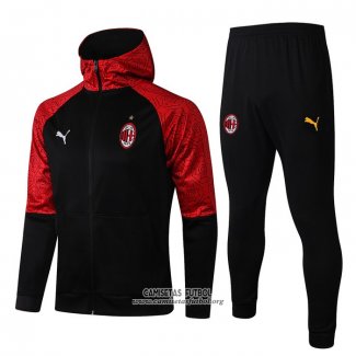 Chandal con Capucha del AC Milan 2021 Negro