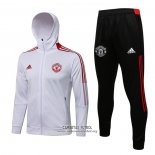 Chandal con Capucha del Manchester United 2021/2022 Blanco