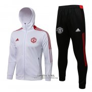 Chandal con Capucha del Manchester United 2021/2022 Blanco