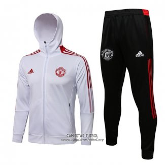 Chandal con Capucha del Manchester United 2021/2022 Blanco