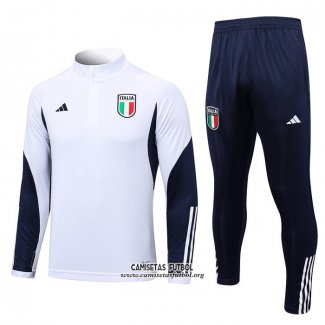 Chandal de Sudadera del Italia Nino 2023/2024 Blanco