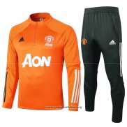 Chandal de Sudadera del Manchester United 2020/2021 Naranja