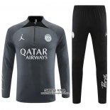 Chandal de Sudadera del Paris Saint-Germain Jordan Nino 202023/2024 Gris