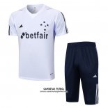 Chandal del Cruzeiro Manga Corta 2023/2024 Blanco - Pantalon Corto