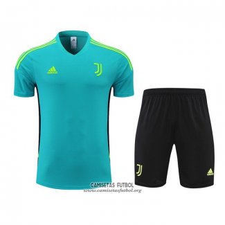 Chandal del Juventus Manga Corta 2022/2023 Azul y Verde - Pantalon Corto