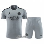 Chandal del Paris Saint-Germain Jordan Manga Corta 2023/2024 Gris - Pantalon Corto