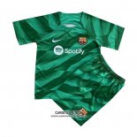 Camiseta Barcelona Portero Nino 2023/2024 Verde