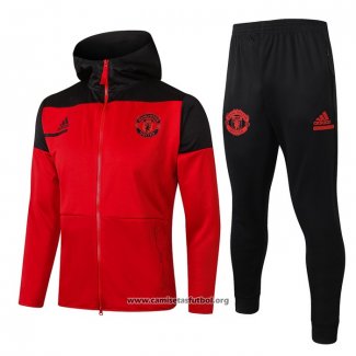 Chandal con Capucha del Manchester United 2020/2021 Rojo