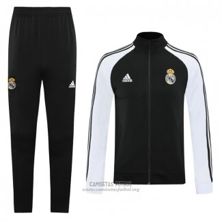 Chandal de Chaqueta del Real Madrid 2020/2021 Negro y Blanco