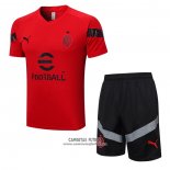 Chandal del AC Milan Manga Corta 2022/2023 Rojo - Pantalon Corto