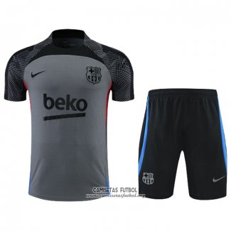 Chandal del Barcelona Manga Corta 2022/2023 Gris - Pantalon Corto