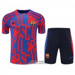 Chandal del Barcelona Manga Corta 2022/2023 Rojo y Azul - Pantalon Corto