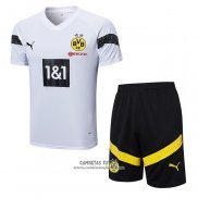 Chandal del Borussia Dortmund Manga Corta 2022/2023 Blanco - Pantalon Corto