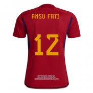 Camiseta Espana Jugador Ansu Fati Primera 2022