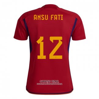 Camiseta Espana Jugador Ansu Fati Primera 2022