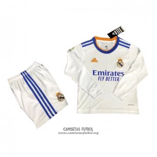 Camiseta Real Madrid Primera Manga Larga Nino 2021/2022