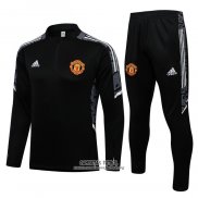 Chandal de Sudadera del Manchester United UCL Nino 2021/2022 Negro