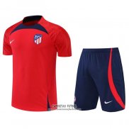 Chandal del Atletico Madrid Manga Corta 2022/2023 Rojo - Pantalon Corto