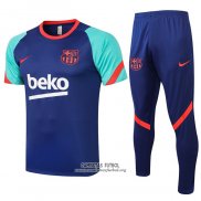 Chandal del Barcelona Manga Corta 2021 Azul