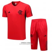 Chandal del Flamengo Manga Corta 2023/2024 Rojo - Pantalon Corto