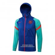 Chaqueta con Capucha del Barcelona 2021-2022 Azul