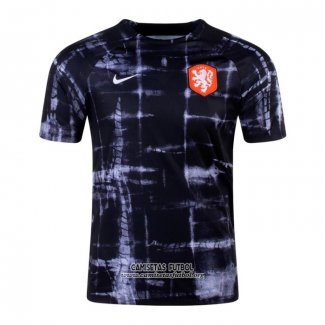 Camiseta Pre Partido del Paises Bajos 2022 Negro