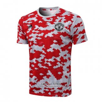 Camiseta de Entrenamiento Manchester United 2021/2022 Rojo y Blanco