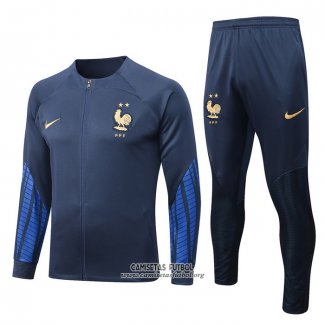 Chandal de Chaqueta del Francia Nino 2022/2023 Azul Oscuro