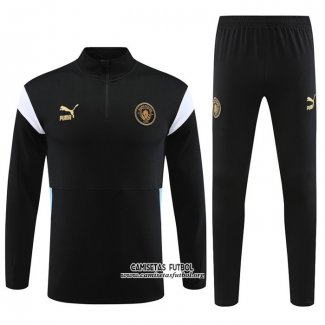 Chandal de Sudadera del Manchester City Nino 2023/2024 Negro