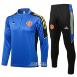 Chandal de Sudadera del Manchester United Nino 2021/2022 Azul