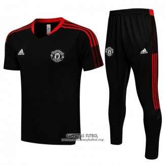 Chandal del Manchester United Manga Corta 2021/2022 Negro