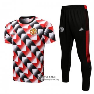 Chandal del Manchester United Manga Corta 2022/2023 Negro y Rojo