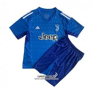 Camiseta Juventus Portero Nino 2023/2024 Azul