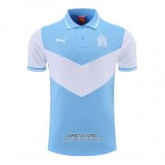 Camiseta Polo del Olympique Marsella 2022/2023 Azul y Blanco