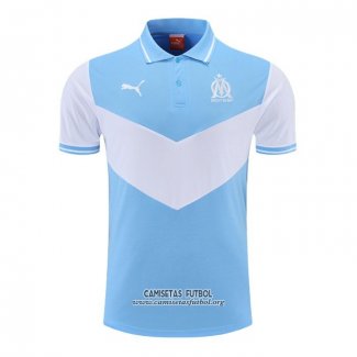 Camiseta Polo del Olympique Marsella 2022/2023 Azul y Blanco