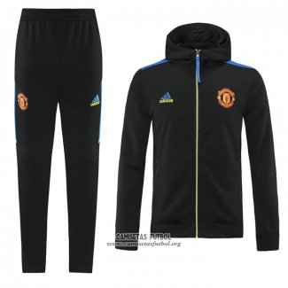 Chandal con Capucha del Manchester United 2021/2022 Negro