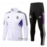 Chandal de Chaqueta del Real Madrid Nino 2022/2023 Blanco y Purpura