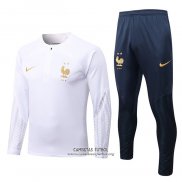 Chandal de Sudadera del Francia Nino 2022/2023 Blanco