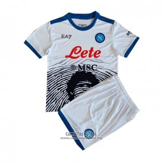 Camiseta Napoli Maradona Special Nino 2021/2022 Blanco