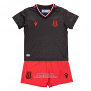 Camiseta Stoke City Segunda Nino 2022/2023 Negro