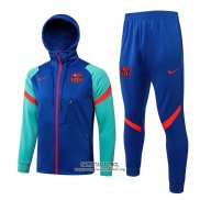 Chandal con Capucha del Barcelona 2021-2022 Azul