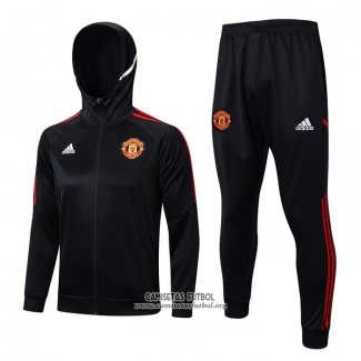 Chandal con Capucha del Manchester United 2022/2023 Negro