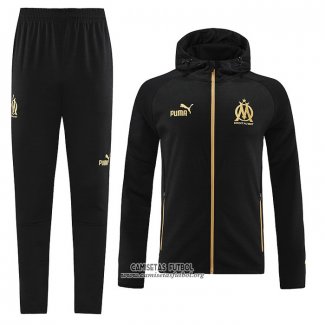 Chandal con Capucha del Olympique Marsella 2022/2023 Negro