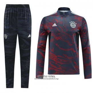 Chandal de Sudadera del Bayern Munich 2022/2023 Rojo y Gris