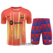 Chandal del Barcelona Manga Corta 2023/2024 Naranja - Pantalon Corto