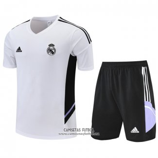 Chandal del Real Madrid Manga Corta 2022/2023 Blanco - Pantalon Corto