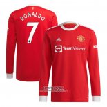 Camiseta Manchester United Jugador Ronaldo Primera Manga Larga 2021/2022