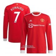 Camiseta Manchester United Jugador Ronaldo Primera Manga Larga 2021/2022